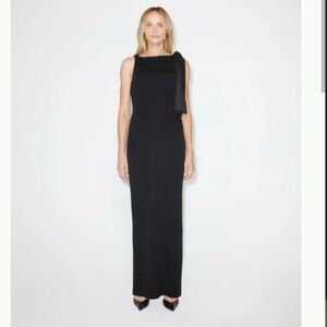 KHY Sleek Stretch Knotted Maxi Dress In  Black Size X-Small  NWT